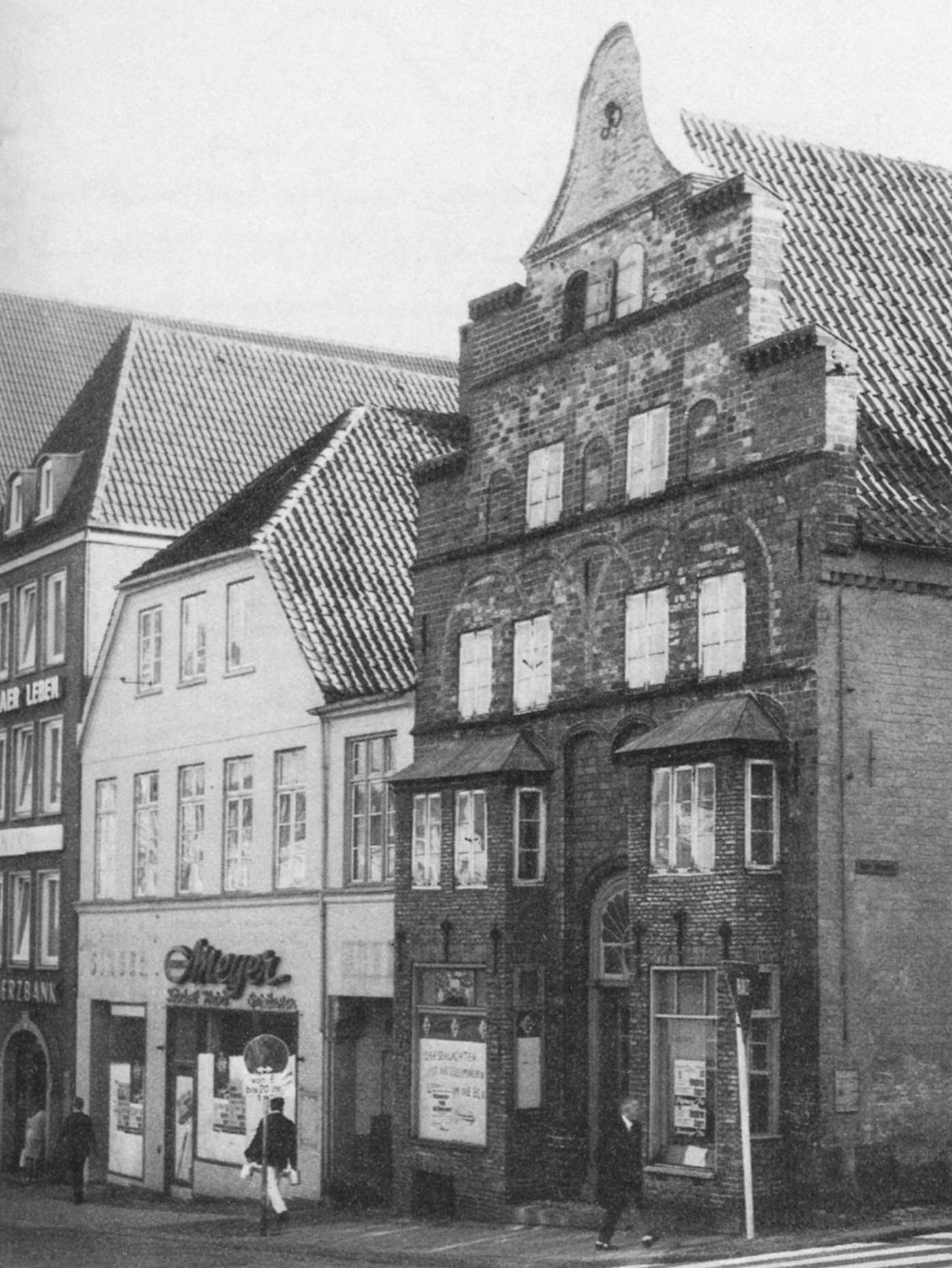 Rickert Haysens ejendom på Søndertorv i Flensborg fotograferet omkring 1970