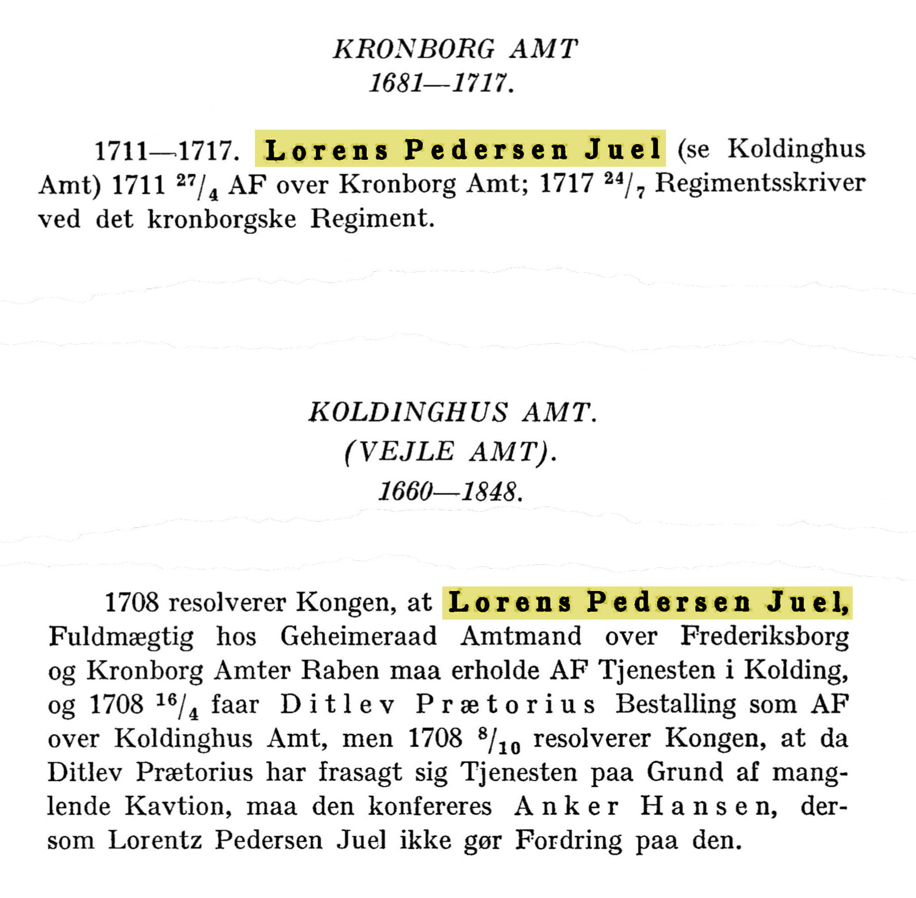 Udklip fra "Danmarks Amtsforvaltere 1660-1848"